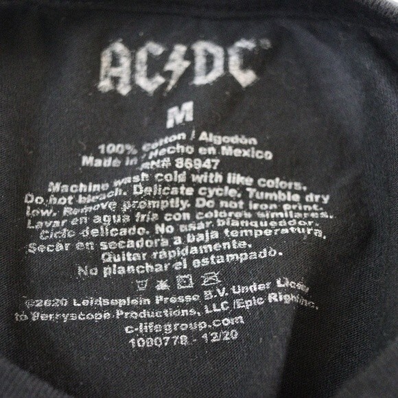 AC/DC Rock Band Tshirt Black Rock & Roll Band T Medium - Picture 7 of 7